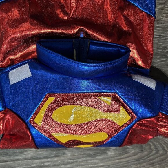 Superman Costume Kids Size Small Halloween Jumpsuit Cape Superhero Belt Shoe Cov - Picture 8 of 12